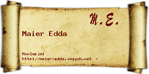 Maier Edda névjegykártya